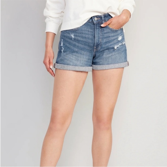 Old Navy High Rise OG Straight Jean Shorts - Picture 1 of 7